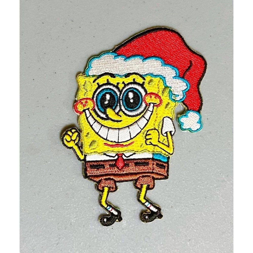 SpongeBob SquarePants Christmas Holiday Embroidered Sew-On Patch ✨